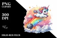 Colorful Pastel Baby Unicorn PNG Product Image 3