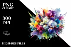 Colorfull Bouquet Watercolor Abstract | Sublimation | Product Image 3