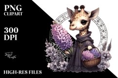 Detailed Gothic Baby Giraffe Sublimation Clipart Product Image 3