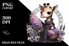 Detailed Gothic Baby Giraffe Sublimation Clipart Product Image 3