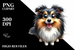 Cute Watercolor Shetland Sheepdog Clipart Product Image 3