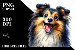 Enthusiastic Shetland Sheepdog Clipart Product Image 2