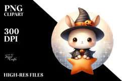 Cute Baby Bunny Star Halloween PNG Product Image 2