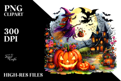 Simple Witch Halloween Clipart Product Image 2