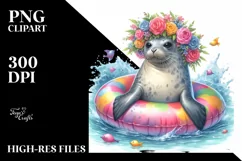 Playful Young Seal Sticker Clipart Product Image 3