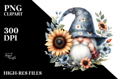 Gnome with Sunflower Frame PNG Product Image 2