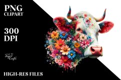 Artistic Watercolor Vibrant Cow | Sublimation Clipart Product Image 3