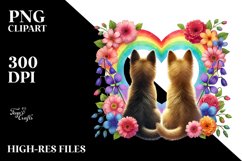 Cute Rainbow Flowers German Shepherd, PNG Product Image 2
