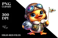 Goofy Duck with Disco Outfit PNG Product Image 2