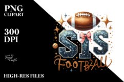 Watercolor Football Sis Letter Set Product Image 1