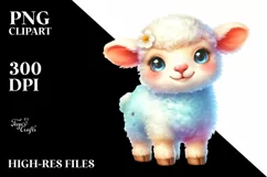 Colorful Smiling Baby Lamb Clipart Product Image 1