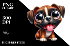 Crazy Looking Boxer Smiling with Big Popping Eyes | Clipart Product Image 2