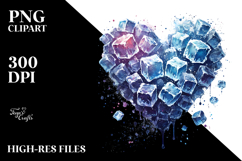 Icy Heart Digital Painting PNG Product Image 2