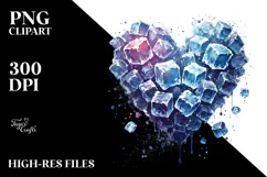 Icy Heart Digital Painting PNG Product Image 2