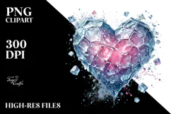 Icy Heart Digital Painting PNG Product Image 2
