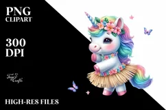 Colorful Baby in Hula Skirt Product Image 1