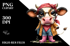 Expressive Confused Cow Sticker Product Image 2