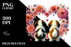 Cute Flower with Saint Bernard Heart PNG Product Image 2