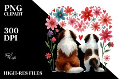 Doodled Flower Saint Bernard Sticker Product Image 2