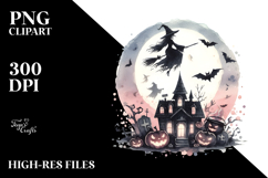 Washed Watercolor Style Witch PNG Product Image 2