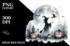 a Watercolor Style Simple Halloween PNG Product Image 1