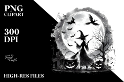 Washed Watercolor Style Witch PNG Product Image 2