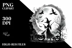 a Watercolor Style Simplistic Halloween PNG Product Image 1