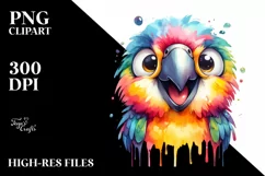 Smiling Parrot Tongue Dripping | Sublimation | Clipart Product Image 1