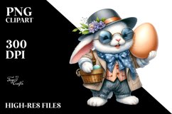 Bunny Carrying a Big Egg PNG Product Image 2