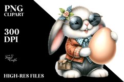 Bunny Carrying a Big Egg PNG Product Image 2