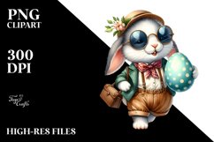 Bunny Carrying a Big Egg PNG Product Image 2