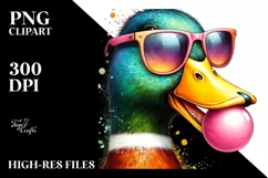 Quirky Duck Portrait Sunglasses Clipart Product Image 1