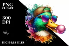 Quirky Duck Portrait Sunglasses Clipart Product Image 1