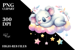 Whimsical Koala Sleeping on a Cloud PNG Product Image 2
