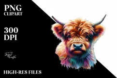 Colorful Baby Highland Cow in Jungle Product Image 3