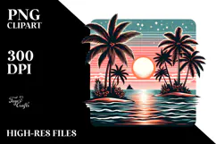 Retro Tropical Island Sunset, 20 oz Tumbler Product Image 2