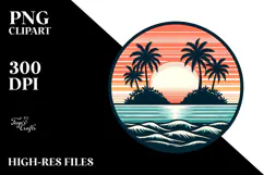 Retro Tropical Island Sunset, 20 oz Tumbler Product Image 2