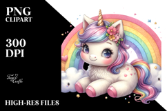 Baby Unicorn Woodworking Rainbow | Clipart Product Image 2