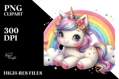 Baby Unicorn Woodworking Rainbow | Clipart Product Image 2