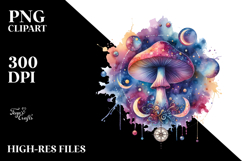 Magical Celestial Mushroom Tarot Splash PNG Product Image 2