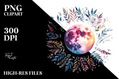 Vibrant Boho Moon Sticker Product Image 3