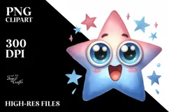 Expressive Star with Big Eyes PNG Product Image 3