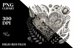 Vintage Drawn Heart PNG Product Image 2