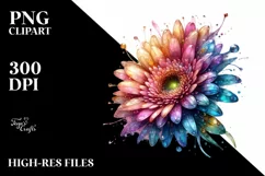 detailed Vibrant Pastel Shiny Gerbera PNG Product Image 3