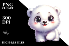 Energetic Baby Polar Bear PNG Product Image 2