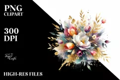 abstract colorful bouquet with gold foil Product Image 3