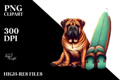 Watercolor Bullmastiff Sitting in Sand | Clipart Product Image 2