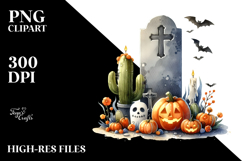 Funny Halloween Clipart Tombstone PNG Product Image 2