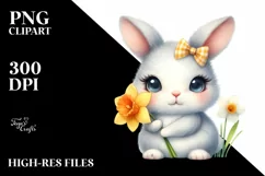 Easter Bunny Egg Flower, Clipart |T-shirt, Mug PNG Product Image 7