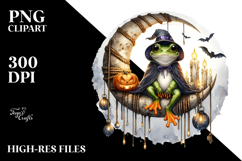 Watercolor Frog in Halloween Style PNG Product Image 2